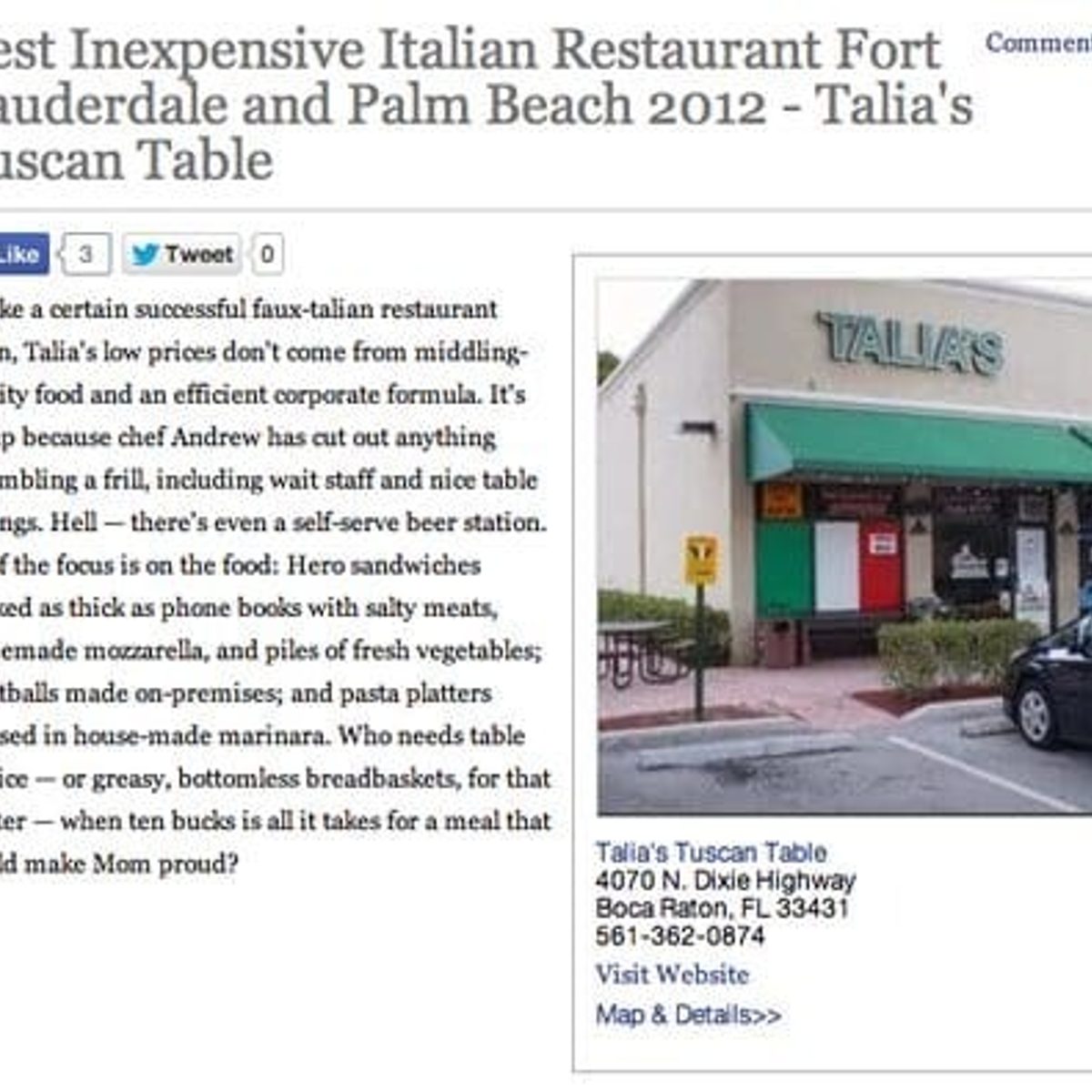Best Inexpensive Italian Restaurant