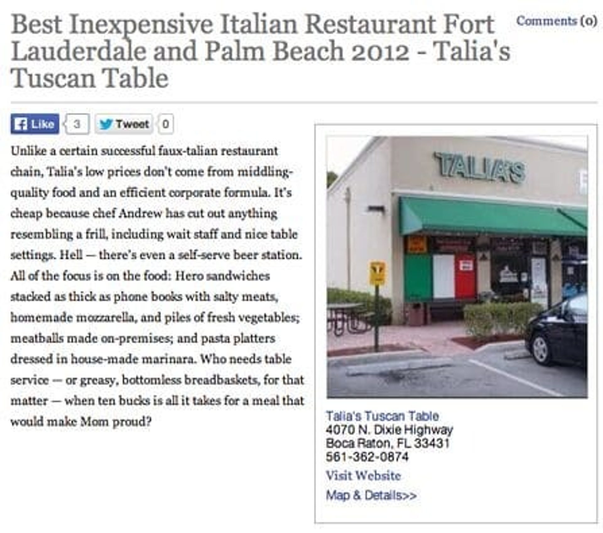 Best Inexpensive Italian Restaurant