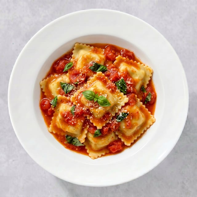 Cheese Ravioli Marinara.